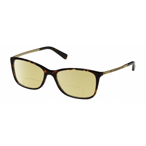 Michael Kors MK4016 Cateye Polarized Bifocal Sunglass Brown Tortoise 53mm 41 Opt Yellow