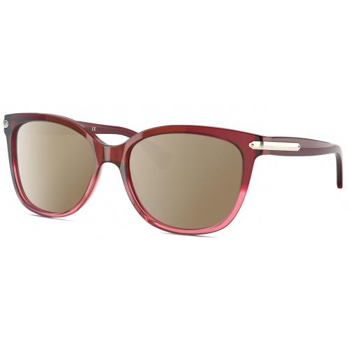 Coach HC8132 Womens Cat Eye Polarized Sunglasses Glitter Pink Crystal 57mm 4 Opt Amber Brown Polar