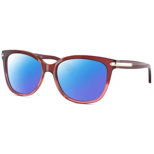 Coach HC8132 Womens Cat Eye Polarized Sunglasses Glitter Pink Crystal 57mm 4 Opt Blue Mirror Polar