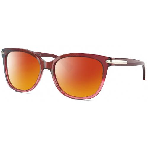 Coach HC8132 Womens Cat Eye Polarized Sunglasses Glitter Pink Crystal 57mm 4 Opt Red Mirror Polar