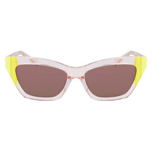 Dkny Dkn Sunglasses Women Crystal Peach/citron 55mm