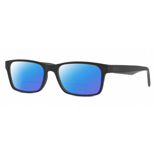 Armani Exchange AX3038F Unisex Polarized Bifocal Sunglasses Black 56mm 41 Option Blue Mirror