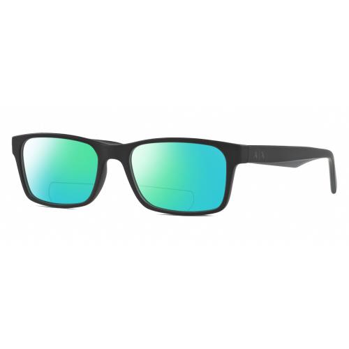 Armani Exchange AX3038F Unisex Polarized Bifocal Sunglasses Black 56mm 41 Option Green Mirror