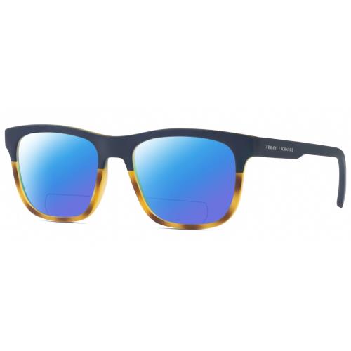 Armani Exchange AX3050 Unisex Polarize Bifocal Sunglass Tortoise Blue 53mm 41Opt Blue Mirror