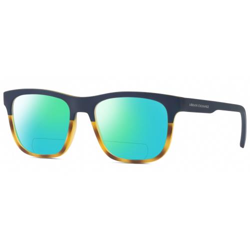 Armani Exchange AX3050 Unisex Polarize Bifocal Sunglass Tortoise Blue 53mm 41Opt Green Mirror