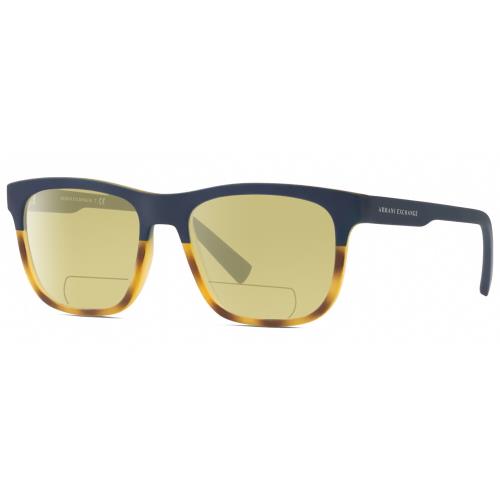 Armani Exchange AX3050 Unisex Polarize Bifocal Sunglass Tortoise Blue 53mm 41Opt Yellow