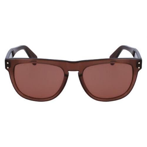 Salvatore Ferragamo Sfg Sunglasses Men Transparent Brown 55mm - Frame: Transparent Brown
