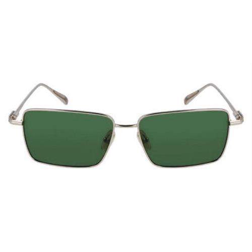 Salvatore Ferragamo Sfg Sunglasses Men Light Gold/green 57mm - Frame: Light Gold/Green