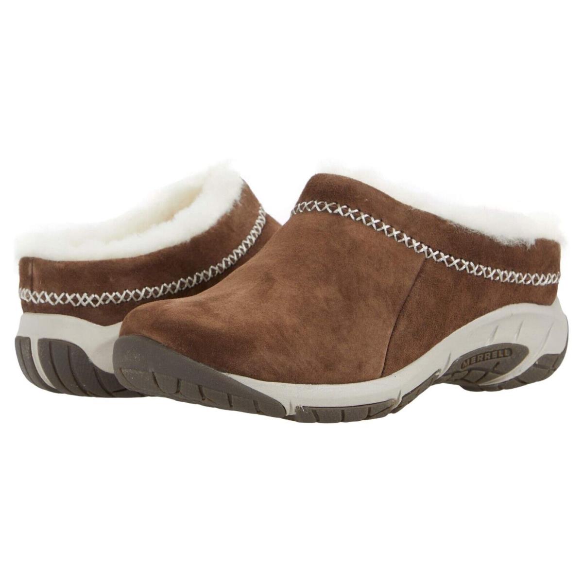 Merrell Women`s Encore Ice 4 Shoes Fur Lined Slip on Clogs Stone