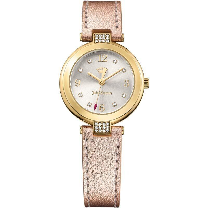 Juicy Couture 1901639 Silver Dial Rose Gold Tone Leather Strap Ladies 30MM Watch