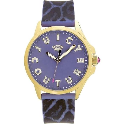 Juicy Couture 1901189 Purple Dial Purple Leopard Print Silicone Strap 40MM Watch