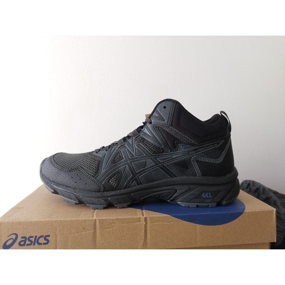 Mens Asics Gel Venture 8 Midtop Trail Hiking Shoes Sneakers - 9 Black