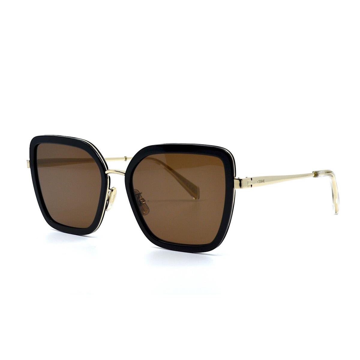 Celine CL40221U 01E Black Gold Dark Brown Sunglasses 58-18-145