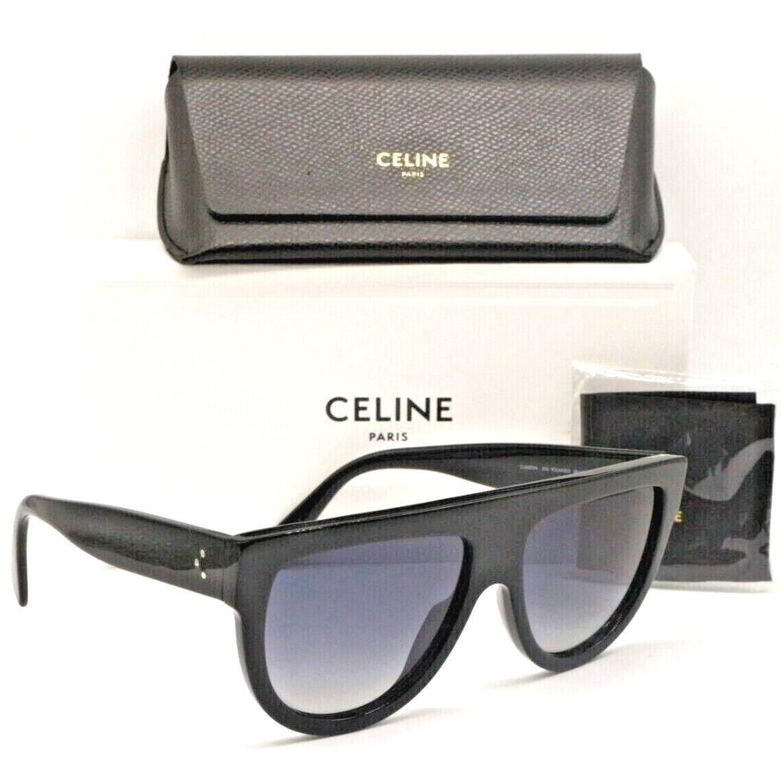 Celine CL4001IN 01D Polished Black/grey Gradient Polarized Lens Sunglasses 58-16