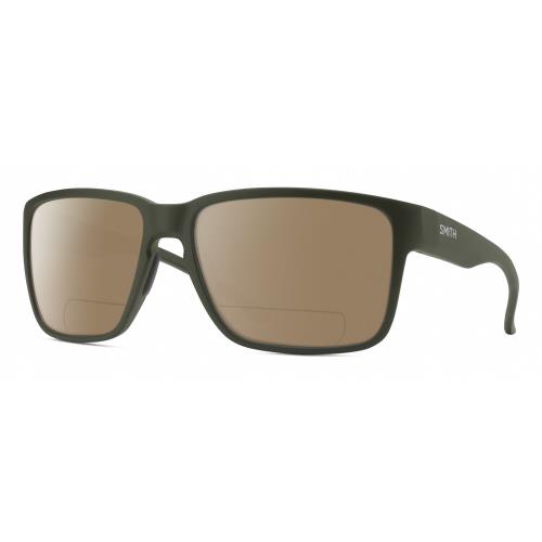 Smith Optic Emerge Unisex Square Polarized Bifocal Sunglasses in Moss Green 60mm Brown