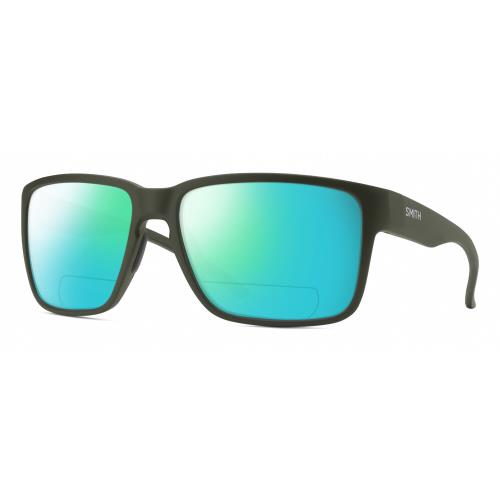 Smith Optic Emerge Unisex Square Polarized Bifocal Sunglasses in Moss Green 60mm Green Mirror