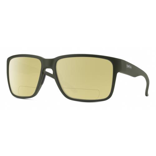 Smith Optic Emerge Unisex Square Polarized Bifocal Sunglasses in Moss Green 60mm Yellow