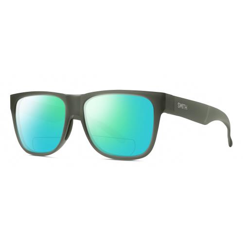 Smith Optic Lowdown 2 Unisex Polarized Bifocal Sunglasses in Crystal Green 55 mm Green Mirror