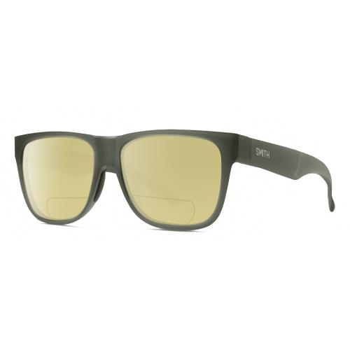 Smith Optic Lowdown 2 Unisex Polarized Bifocal Sunglasses in Crystal Green 55 mm Yellow