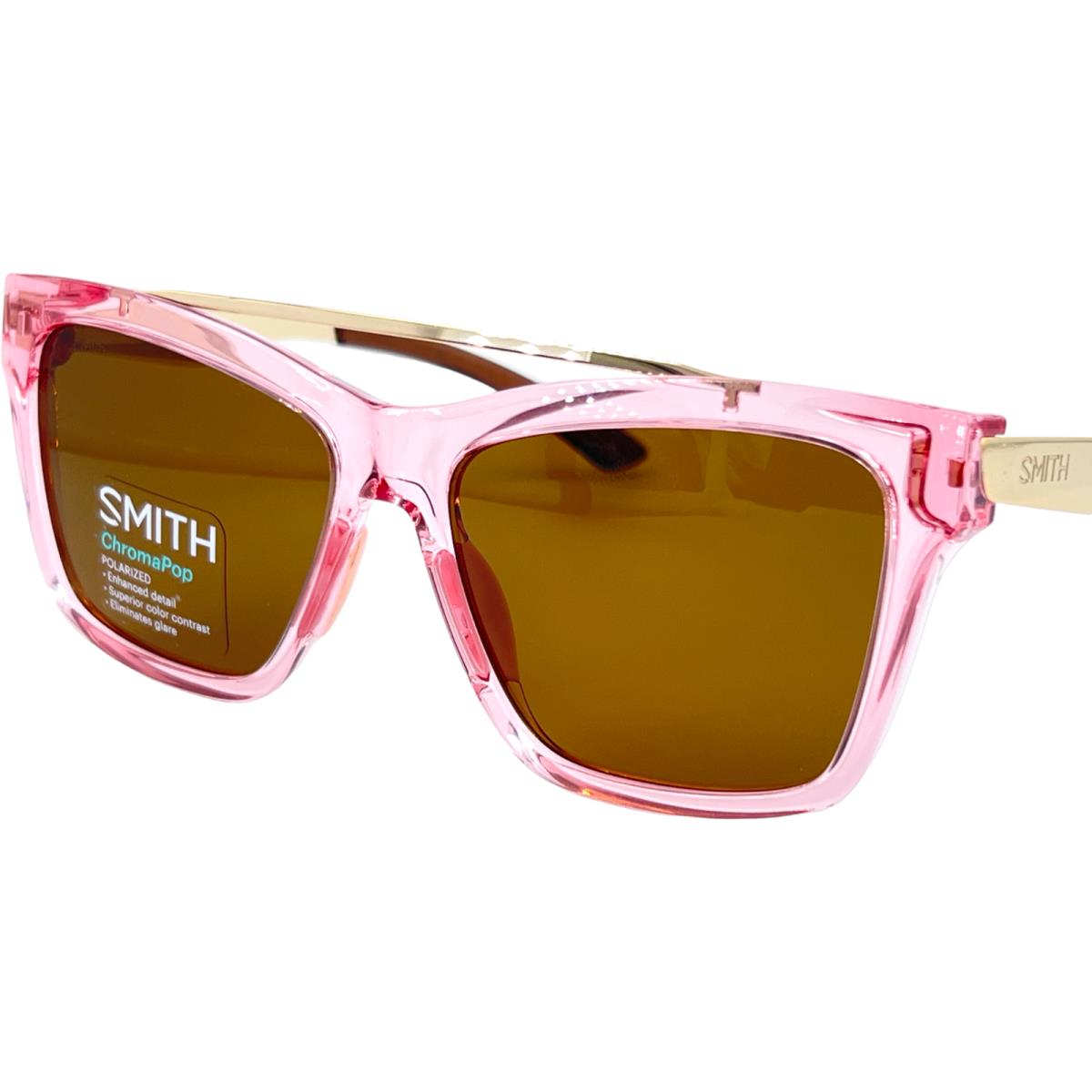 Smith Optics The Runaround Women`s Plastic Polarized Sunglass 0S45L5 Pink Crystl - 0S45L5 Pink Crystal , Pink Frame, Brown Lens