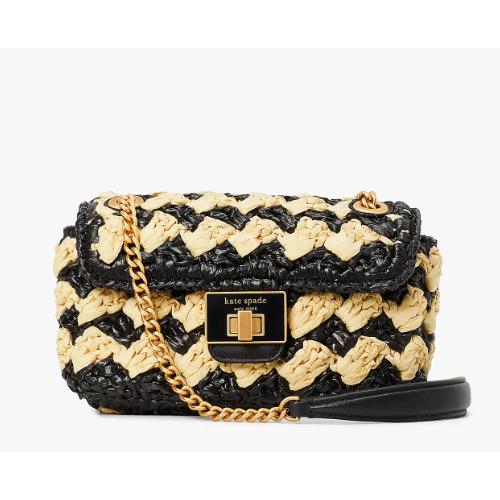 Kate Spade New York Evelyn Striped Crochet Raffia Sm Shoulder Crossbody Bag