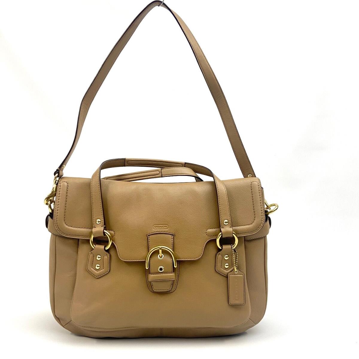 Coach Campbell Leather Eva Flap Satchel F26127 Camel