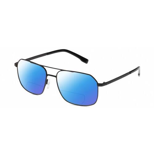 Bolle Navis Mens Polarized Bifocal Reading Sunglasses Gunmetal Black 58mm 41 Opt Blue Mirror