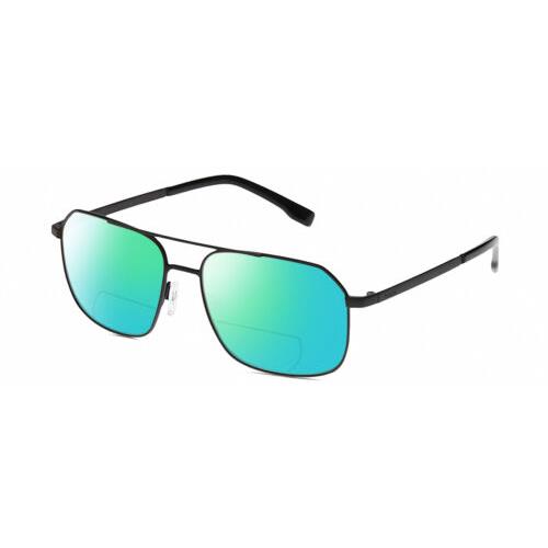 Bolle Navis Mens Polarized Bifocal Reading Sunglasses Gunmetal Black 58mm 41 Opt Green Mirror