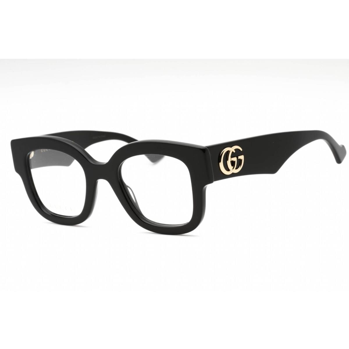 Gucci Women`s Eyeglasses Black Plastic Square Shape Frame Clear Lens GG1423O 001