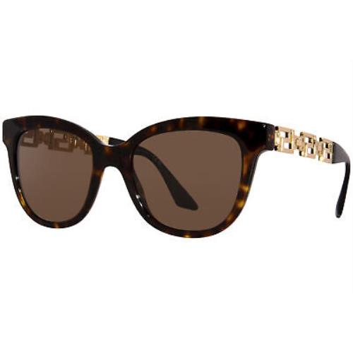 Versace VE4394 108/73 Sunglasses Women`s Havana/dark Brown Lenses Cat Eye 54mm