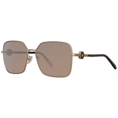 Versace VE2227 14105A Sunglasses Men`s Matte Gold/brown Mirror Gold 59mm
