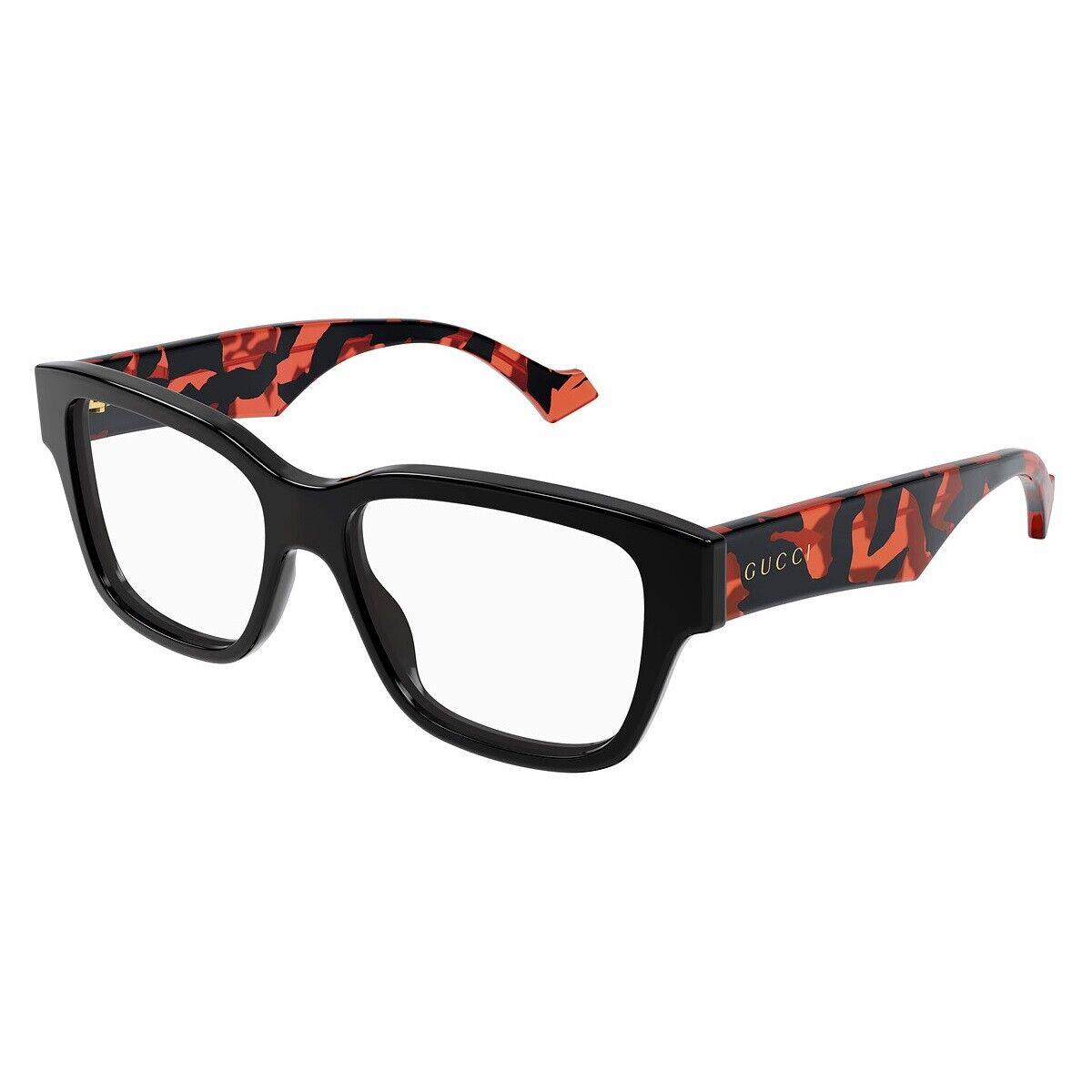 Gucci GG1428O 006 Black with Orange Havana/havana 55mm Eyeglasses