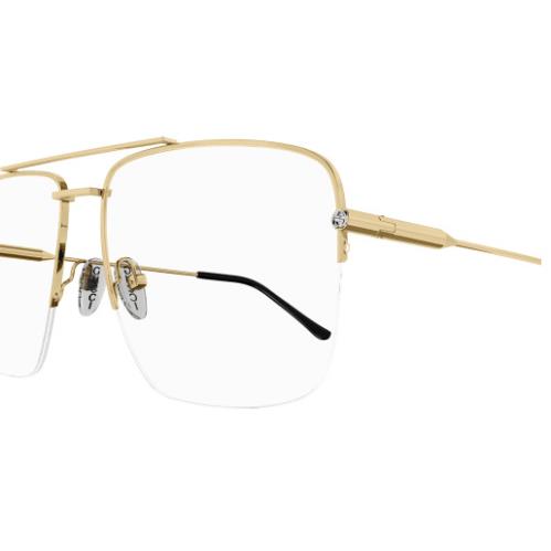 Gucci GG1415O-001 Gold Rectangular Women`s Eyeglasses