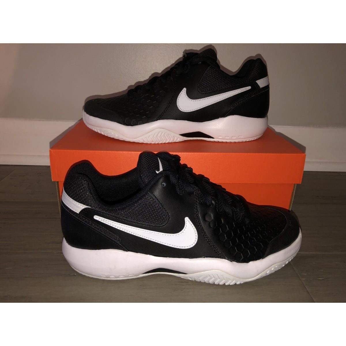 Nike men's air zoom resistance tennis shoes black and white best sale