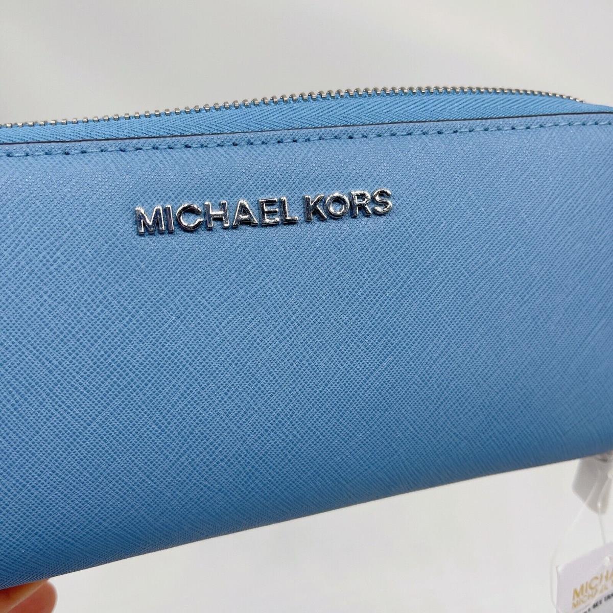 Michael Kors Jet Set Continental Travel Clutch Strap Wallet Large Leather