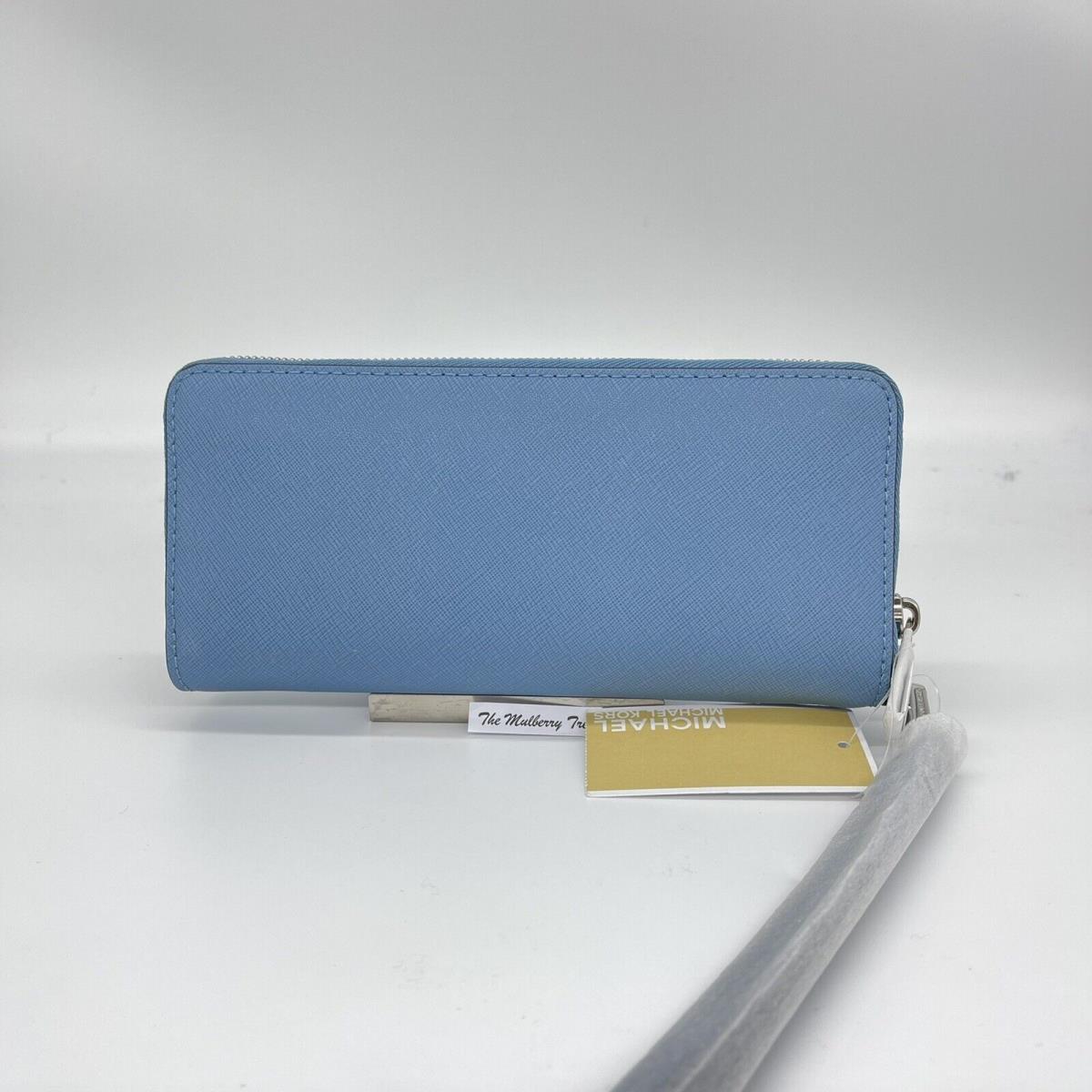 Michael Kors Jet Set Continental Travel Clutch Wallet Sky Large Leather