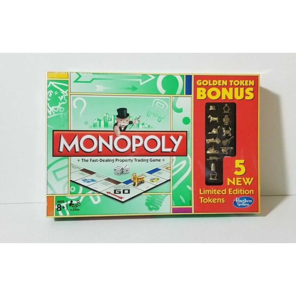 Monopoly Golden Token Bonus Edition w/ 5 Limited Edition Tokens