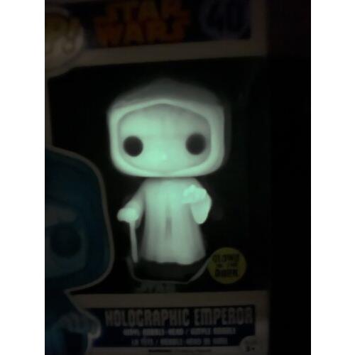 Funko Pop Star Wars Holographic Emperor 40 Toy Wars NO Sticker Glow in The Dark