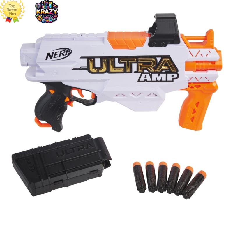 Power Nerf Blaster with Motorized Action - Includes 6 Darts and 6-Dart Clip Per