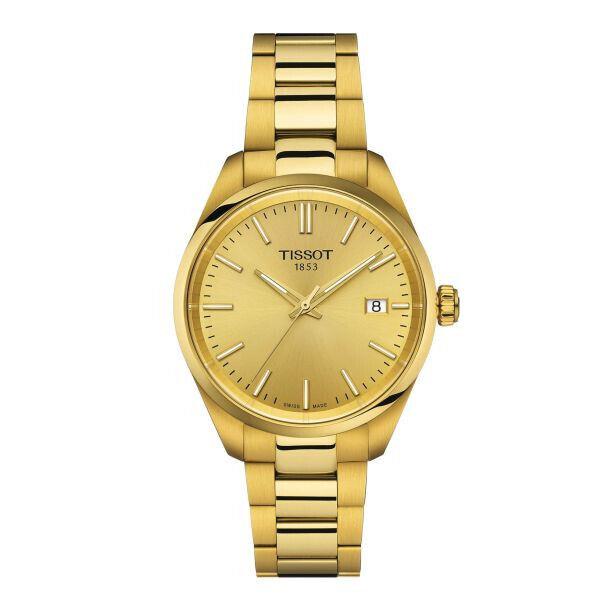 Tissot T-classic PR 100 34mm Champagne Dial Yellow Gold Watch T1502103302100