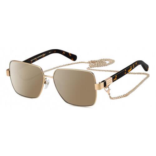 Marc Jacobs MARC495S Womens Polarized Sunglasses Gold Tortoise Havana 58mm 4 Opt Amber Brown Polar