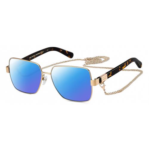 Marc Jacobs MARC495S Womens Polarized Sunglasses Gold Tortoise Havana 58mm 4 Opt Blue Mirror Polar