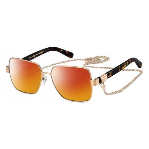 Marc Jacobs MARC495S Womens Polarized Sunglasses Gold Tortoise Havana 58mm 4 Opt Red Mirror Polar