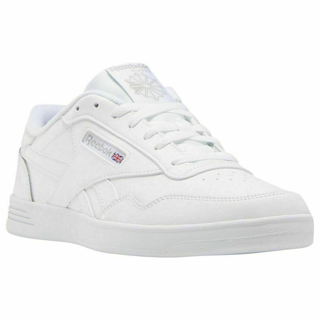 Reebok Men`s Club Memt Athletic Tennis Shoes White/steel V63340 Med Width - White/Steel