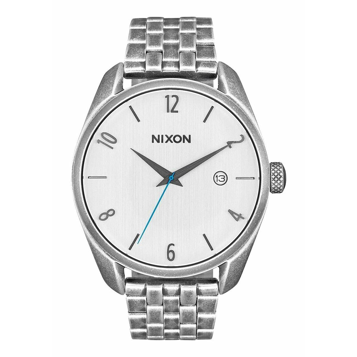 Nixon Bullet Silver / Antique Look Watch A418 2701 / A418-2701 / A4182701 - Silver Dial, Silver Band