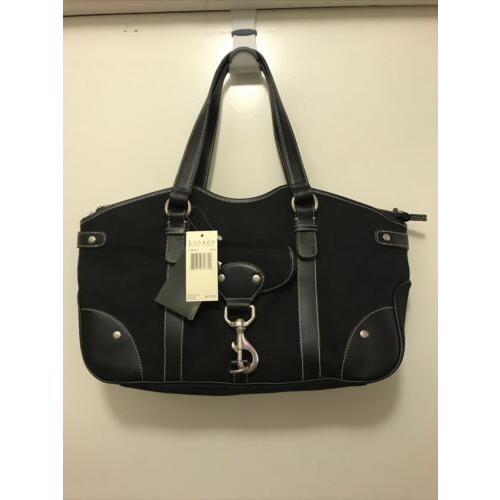 Ralph Lauren Black Nylon and Leather Handbag Purse