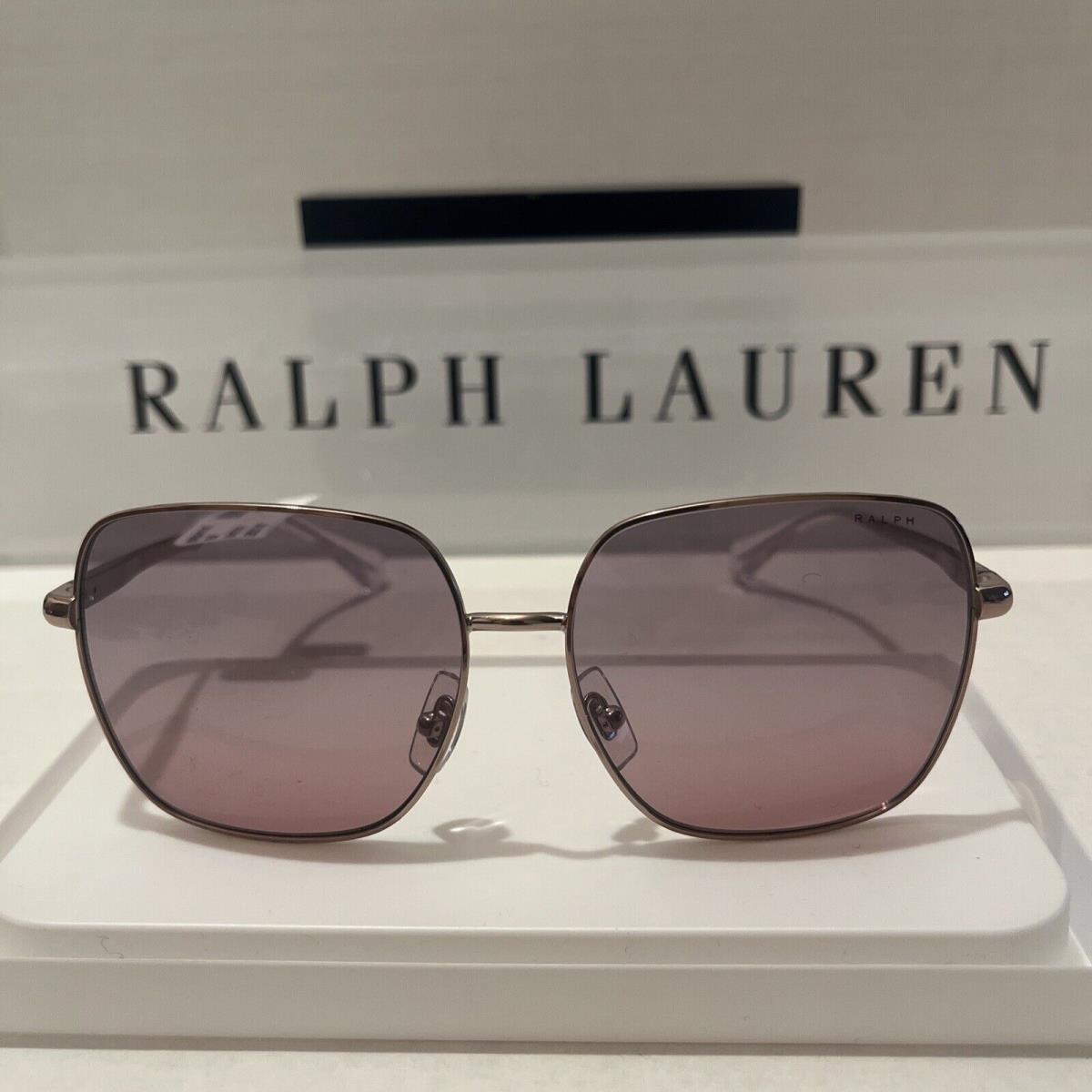 Ralph Lauren RA4142 59 Sunglasses Shiny Rose Gold / Light Brown Gradient Violet