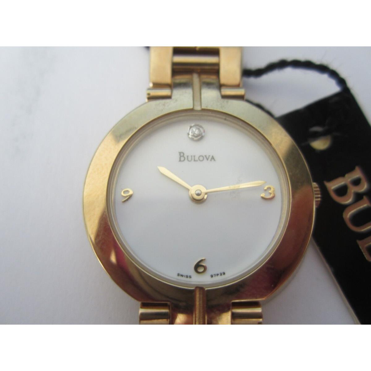 Bulova Women`s Watch Quartz Diamond All S/s Gold Japan 97P29