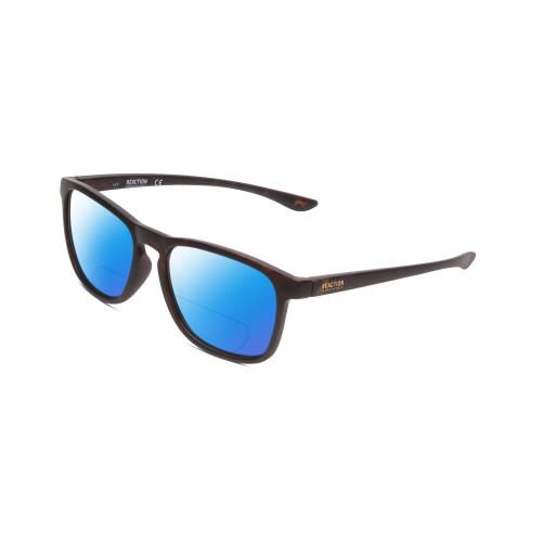 Kenneth Cole Reaction KC2834 Polarized Bifocal Sunglasses in Black Tortoise 56mm Blue Mirror