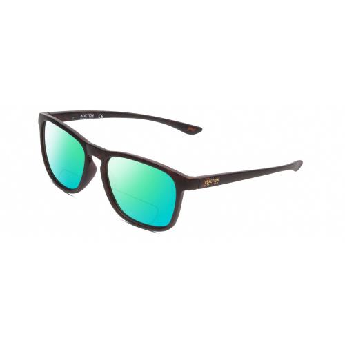 Kenneth Cole Reaction KC2834 Polarized Bifocal Sunglasses in Black Tortoise 56mm Green Mirror